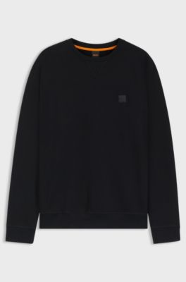 Sweat en molleton de coton avec patch logo, Noir