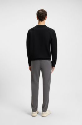 Cotton-terry sweatshirt with logo patch, Black
