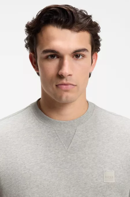 Cotton-terry sweatshirt with logo patch