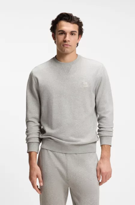 Cotton-terry sweatshirt with logo patch