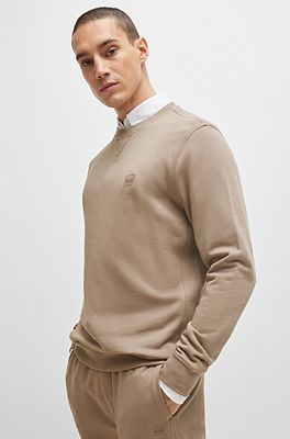 BOSS - Relaxed-Fit Sweatshirt aus Baumwoll-Terry mit Logo-Aufnäher