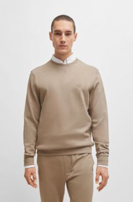 BOSS - Relaxed-Fit Sweatshirt aus Baumwoll-Terry mit Logo-Aufnäher 