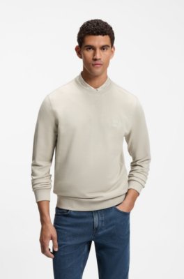 Cotton-terry sweatshirt with logo patch