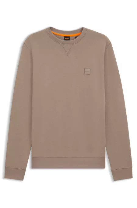 Cotton-terry sweatshirt with logo patch