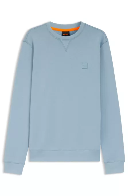 Cotton-terry sweatshirt with logo patch