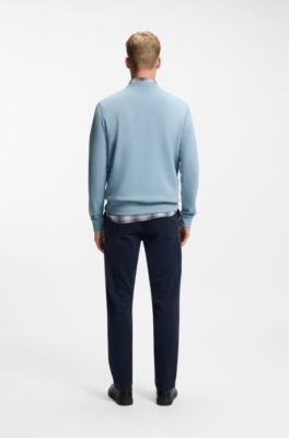 Sweat Regular en molleton de coton avec patch logot&eacute;, bleu clair