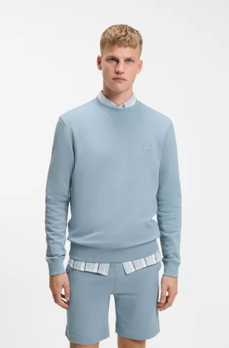 Cotton-terry sweatshirt with logo patch