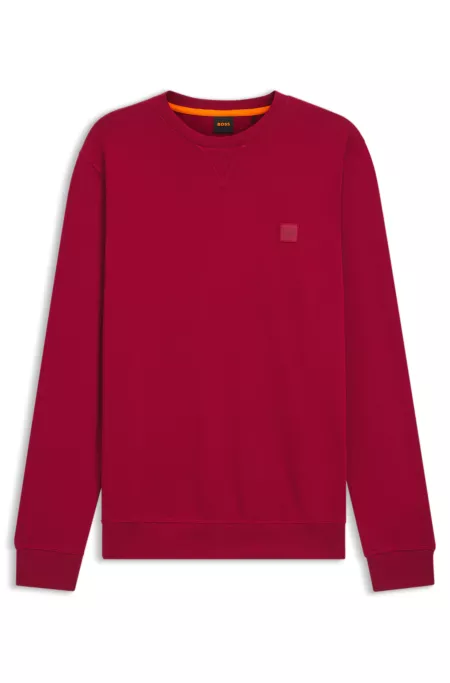 Cotton-terry sweatshirt with logo patch