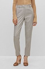 Slim-fit trousers in a wool blend with cashmere, Grey