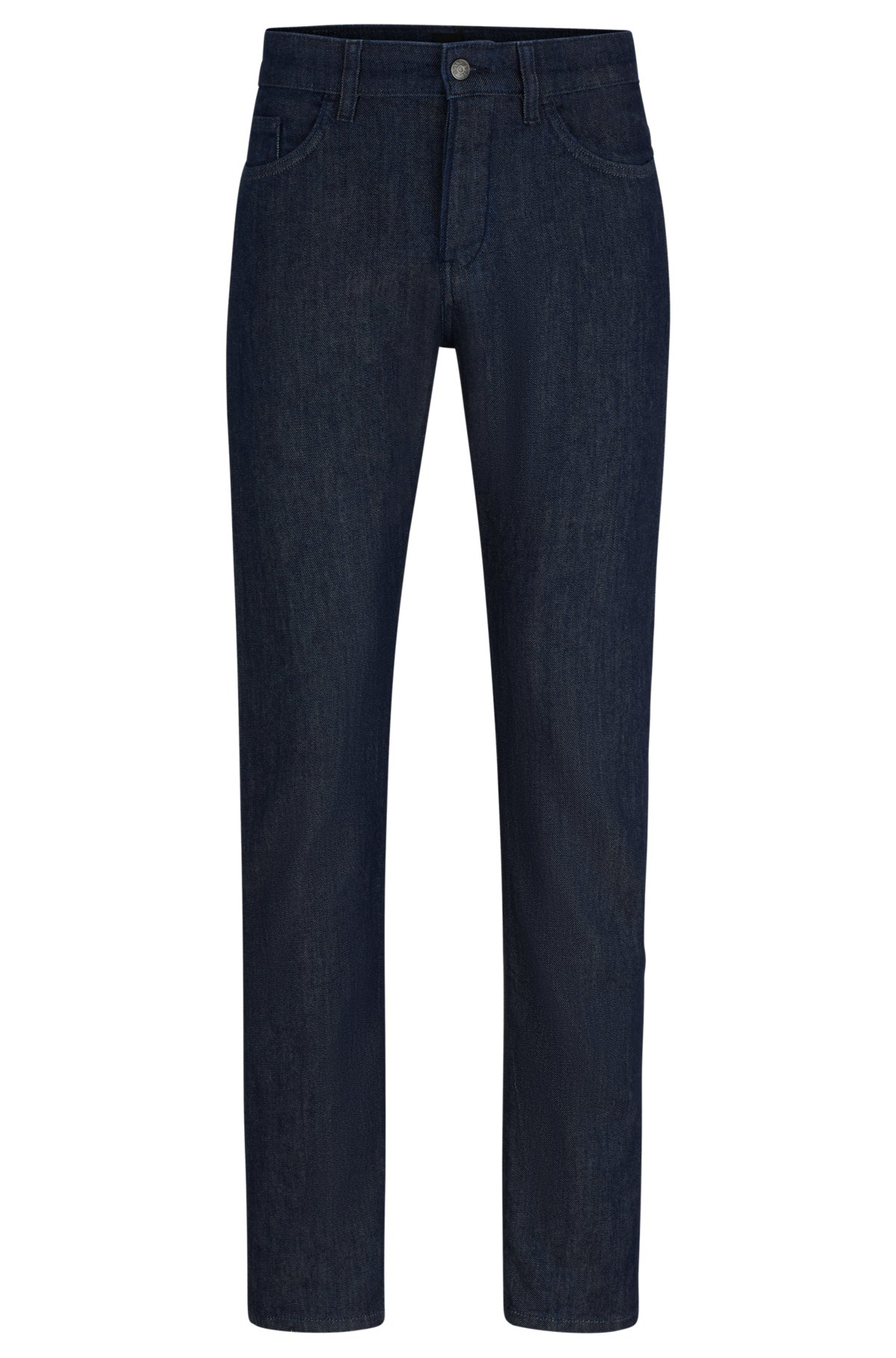 BOSS - Slim-fit jeans in blue mechanical-stretch denim