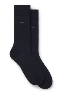 Paquete de dos pares de calcetines de mezcla de lana, Azul oscuro