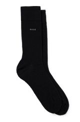 Zweier-Pack mittelhohe Socken aus Stretch-Baumwolle, Schwarz