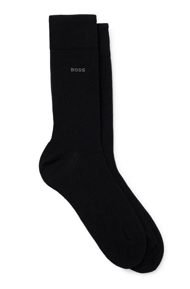 Zweier-Pack mittelhohe Socken aus Stretch-Baumwolle, Schwarz