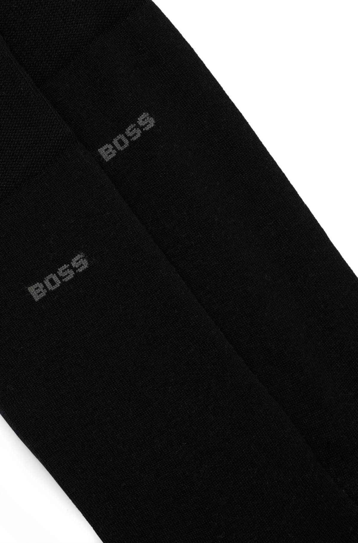 Two-pack of regular-length socks in stretch cotton, Black