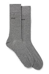 Mittelhohe Socken aus Stretch-Baumwolle im Zweier-Pack, Grau