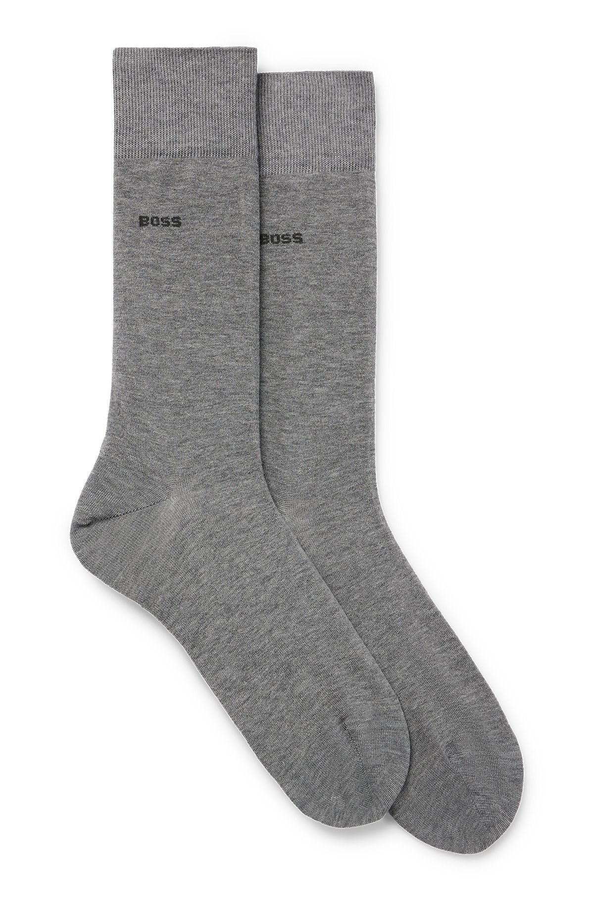 Set van twee paar sokken in standaardlengte van stretchkatoen, Grijs