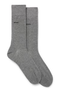 Zweier-Pack mittelhohe Socken aus Stretch-Baumwolle, Grau