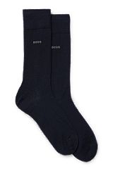 Set van twee paar sokken in standaardlengte van stretchkatoen, Donkerblauw