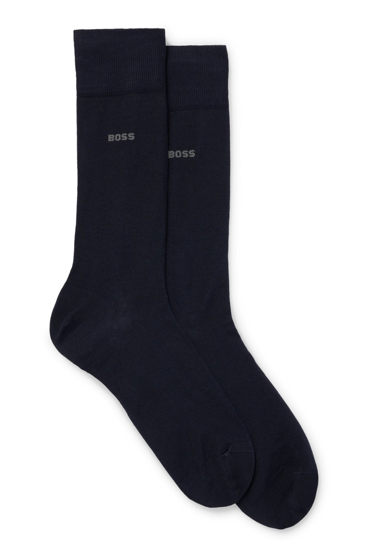 Zweier-Pack mittelhohe Socken aus Stretch-Baumwolle, Dunkelblau