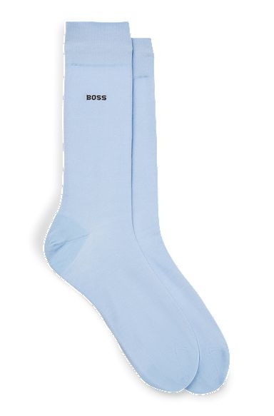 Two-pack of regular-length socks in stretch cotton, Light Blue