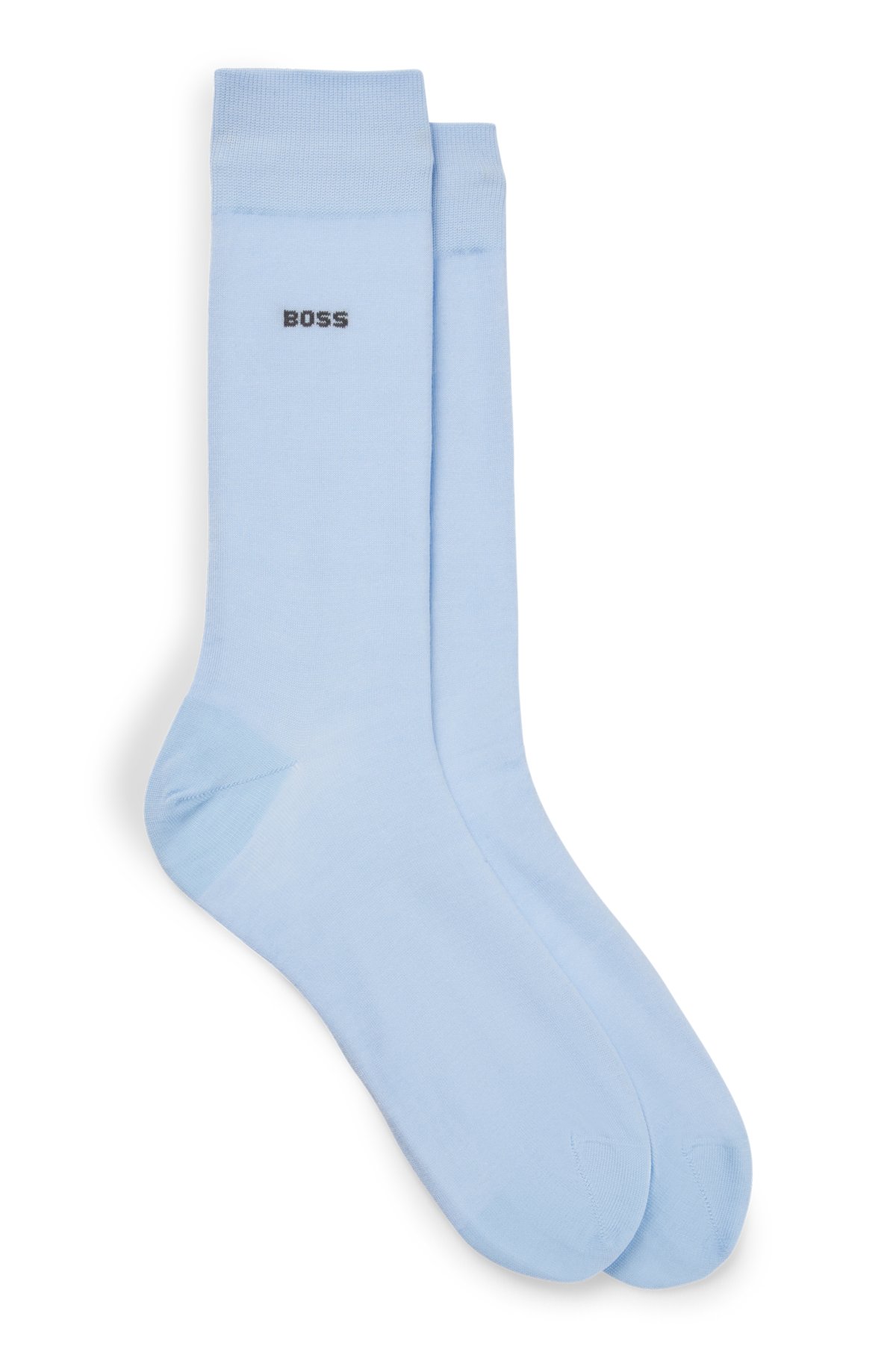 Two-pack of regular-length socks in stretch cotton, Light Blue