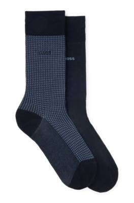 Hugo Boss Two-pack Of Socks In A Cotton Blend In Blue