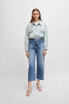 Blue jeans with belt detail, Blue