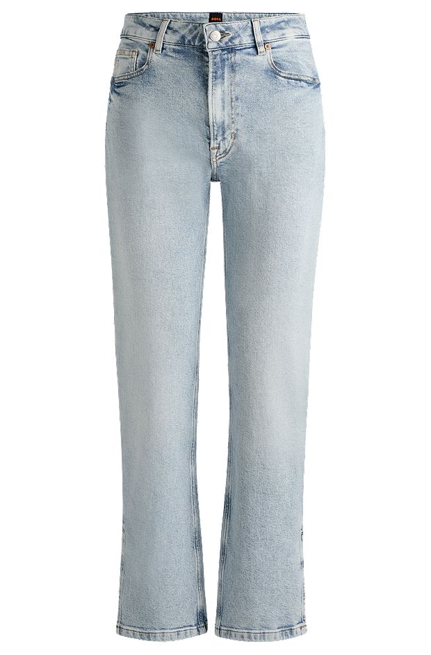 Regular-fit jeans in light-blue stretch denim, Light Blue
