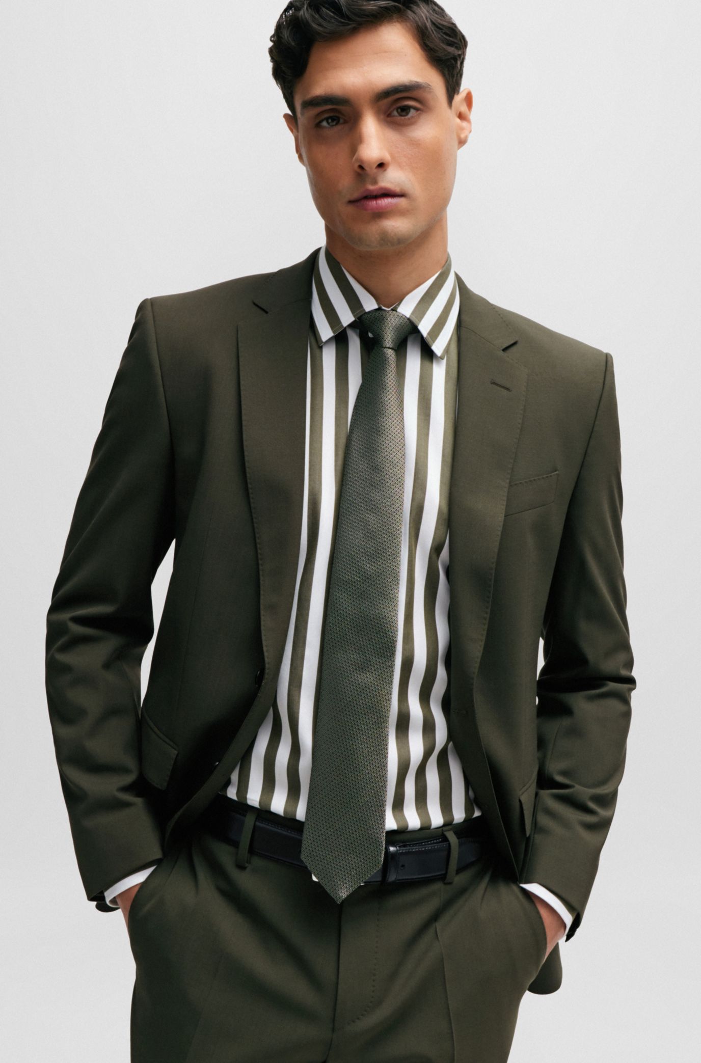 BOSS Slim fit suit in wrinkle resistant stretch wool