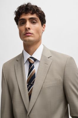 BOSS - Slim-fit suit in micro-patterned stretch cloth