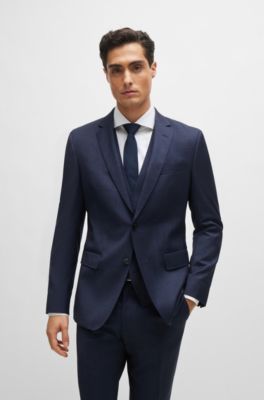 BOSS Threepiece slimfit suit in patterned stretch wool