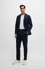 Slim-Fit Anzug aus Stretch-Gewebe mit Baumwolle, Dunkelblau