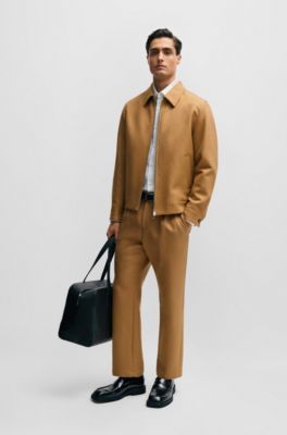 BOSS - ジップアップ スリムフィットジャケット コットン 