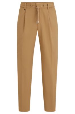 BOSS - Relaxed-fit drawstring trousers in bi-stretch fabric 