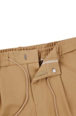 BOSS - Relaxed-fit drawstring trousers in bi-stretch fabric 