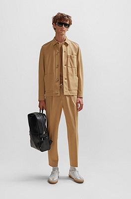 BOSS - Relaxed-fit drawstring trousers in bi-stretch fabric