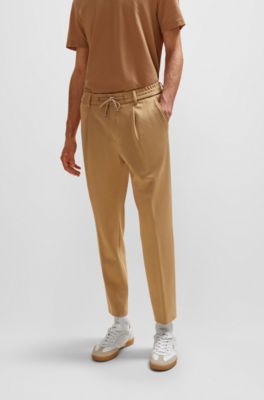 BOSS - Relaxed-fit drawstring trousers in bi-stretch fabric 