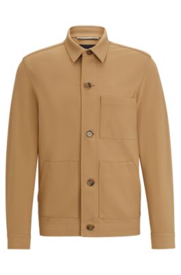 BOSS - Relaxed-fit button-up jacket with patch pockets