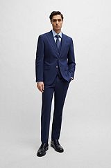 Regular-fit suit in crease-resistant stretch wool, Blue