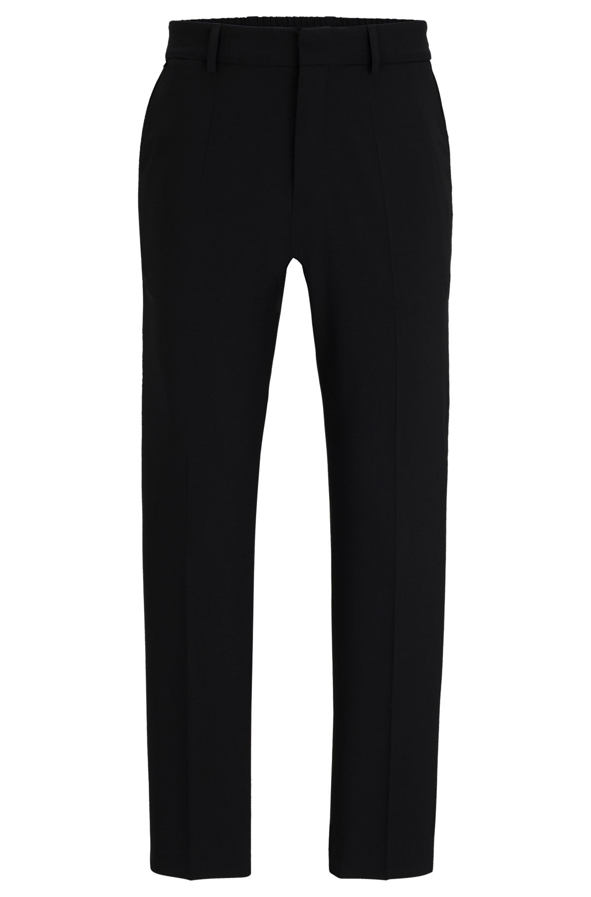 Slim-fit trousers in a performance-stretch wool blend, Black