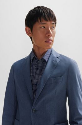 HUGO BOSS ジャケット サイズUS34 大きいサイズ 綿 ブルー
