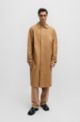 Relaxed-fit coat in cotton with concealed closure, Beige