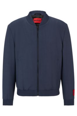 HUGO - Slim-Fit Jacke aus Material-Mix in Mohair-Optik