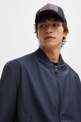 HUGO - Slim-Fit Jacke aus Material-Mix in Mohair-Optik
