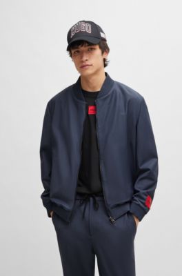 HUGO - Slim-Fit Jacke aus Material-Mix in Mohair-Optik
