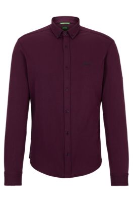 BOSS - レギュラーフィットシャツ コットン ピケニット 