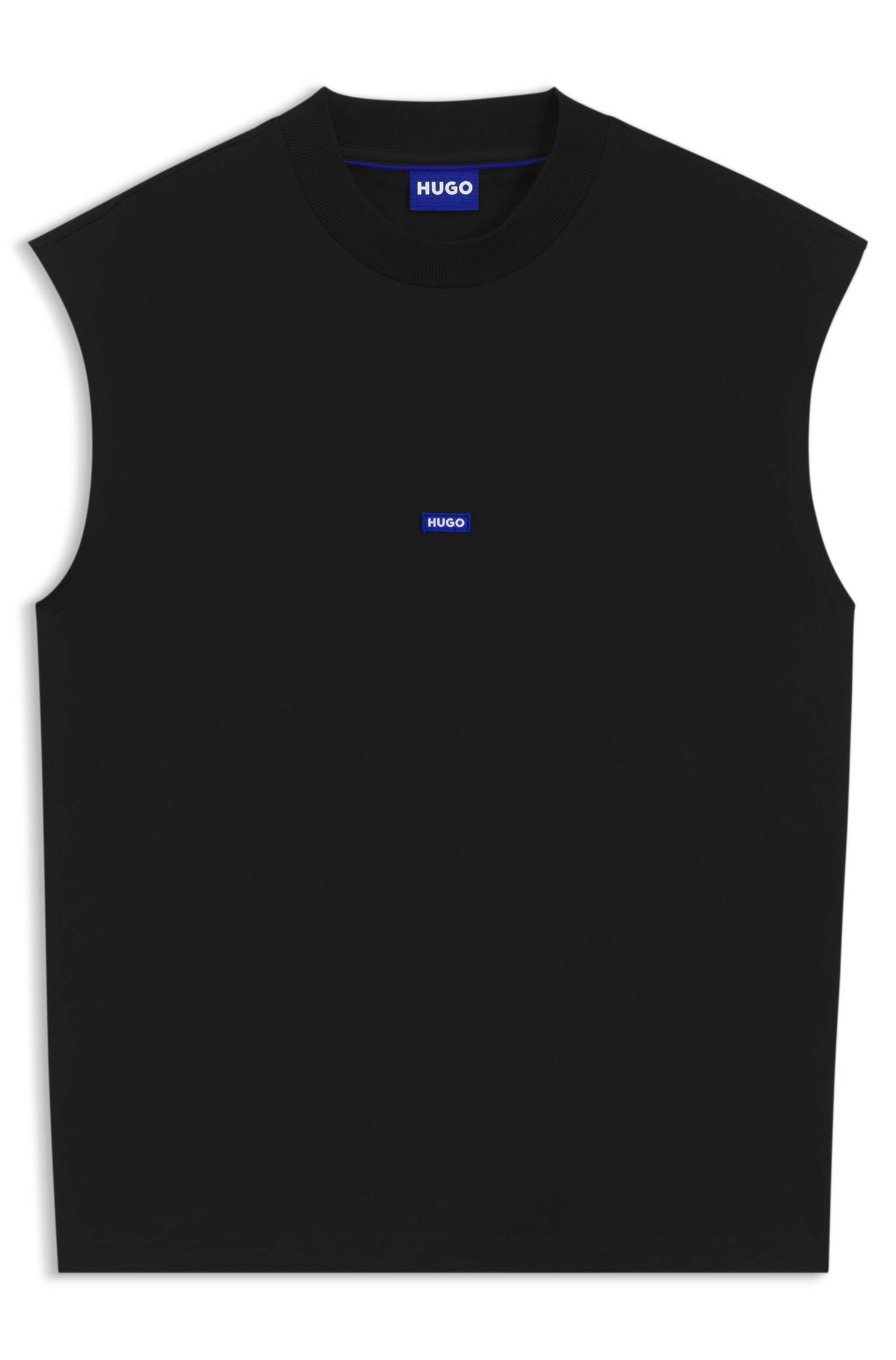 Hugo Sleeveless cotton T-shirt with logo patch herr – bild 4