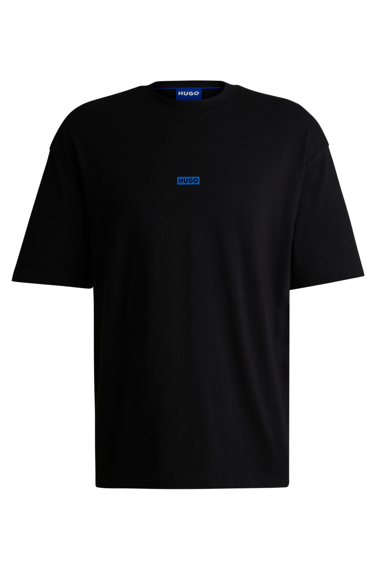 Cotton-jersey T-shirt with new-season logo story, Black
