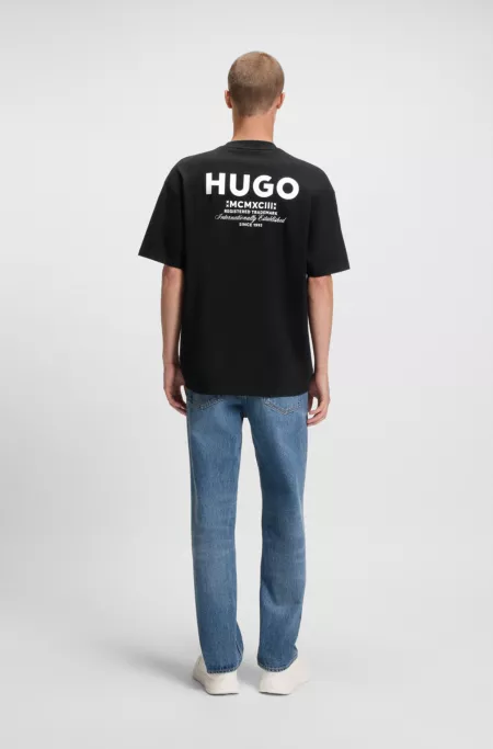 T-shirt Loose en coton avec logo artistique au dos