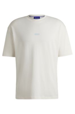 Loose-fit T-shirt in cotton with rear logo artwork, White